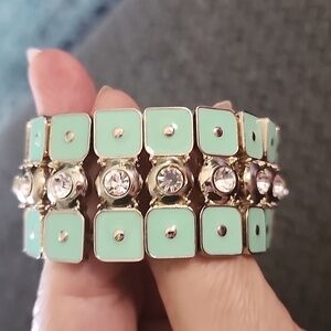 Modern Goldtone Stretch Bracelet